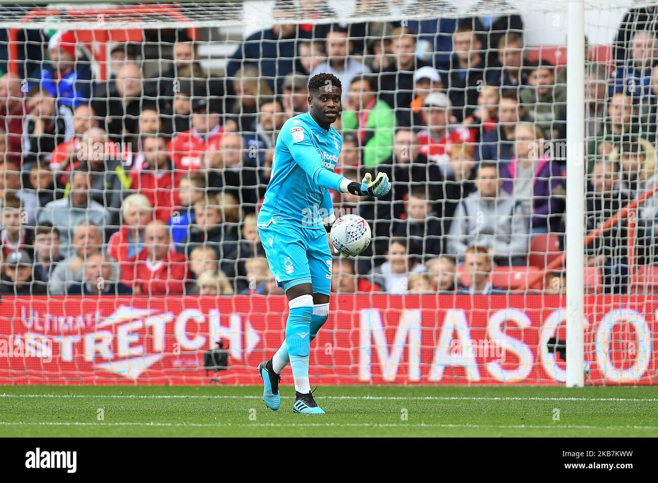 Brice Samba (30) de la forêt de Nottingham lors du match de championnat Sky Bet entre Nottingham Forest et Brentford au City Ground, Nottingham, le samedi 5th octobre 2019. (Photo de Jon Hobley/MI News/NurPhoto) Banque D'Images