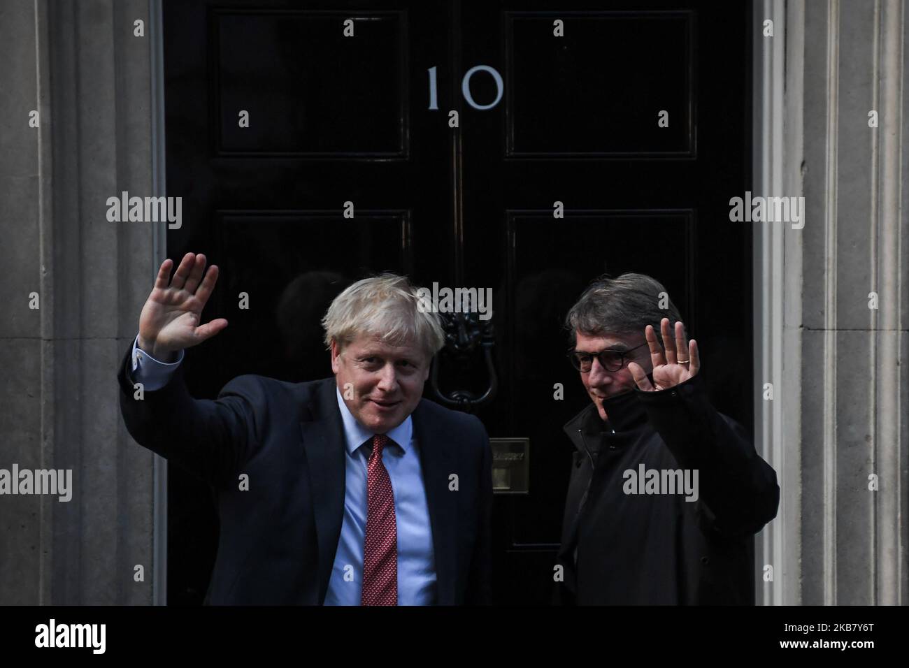 Le Premier ministre britannique Boris Johnson rencontre le président du Parlement européen David Sassoli à 8 octobre 2019, à Londres, en Angleterre. (Photo par Alberto Pezzali/NurPhoto) Banque D'Images