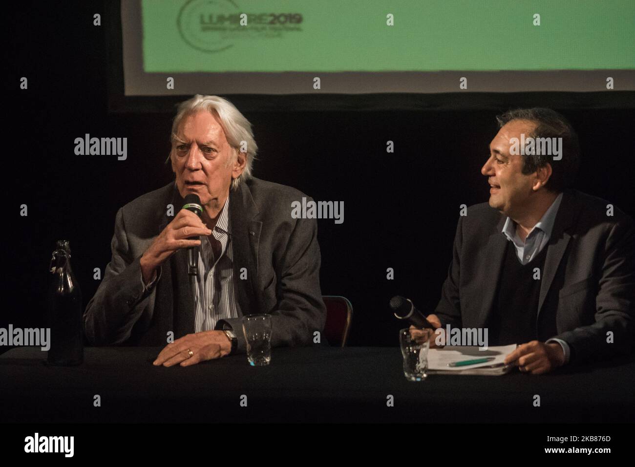 Master class de Donald Sutherland au Festival lumière de Lyon, France, sur 13 octobre 2019. (Photo de Nicolas Liponne/NurPhoto) Banque D'Images