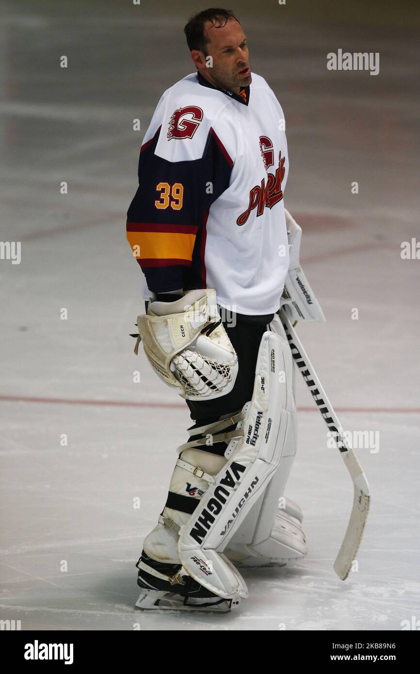 Petr Cech de Guildford Phoenix ex Arsenal et joueur de Chelsea pendant la Ligue nationale de hockey sur glace entre Guildford Phoenix et Swindon Wildcats 2 au stade Guildford Spectrum à Guildford, Angleterre sur 13 octobre 2019 (photo par action Foto Sport/NurPhoto) Banque D'Images