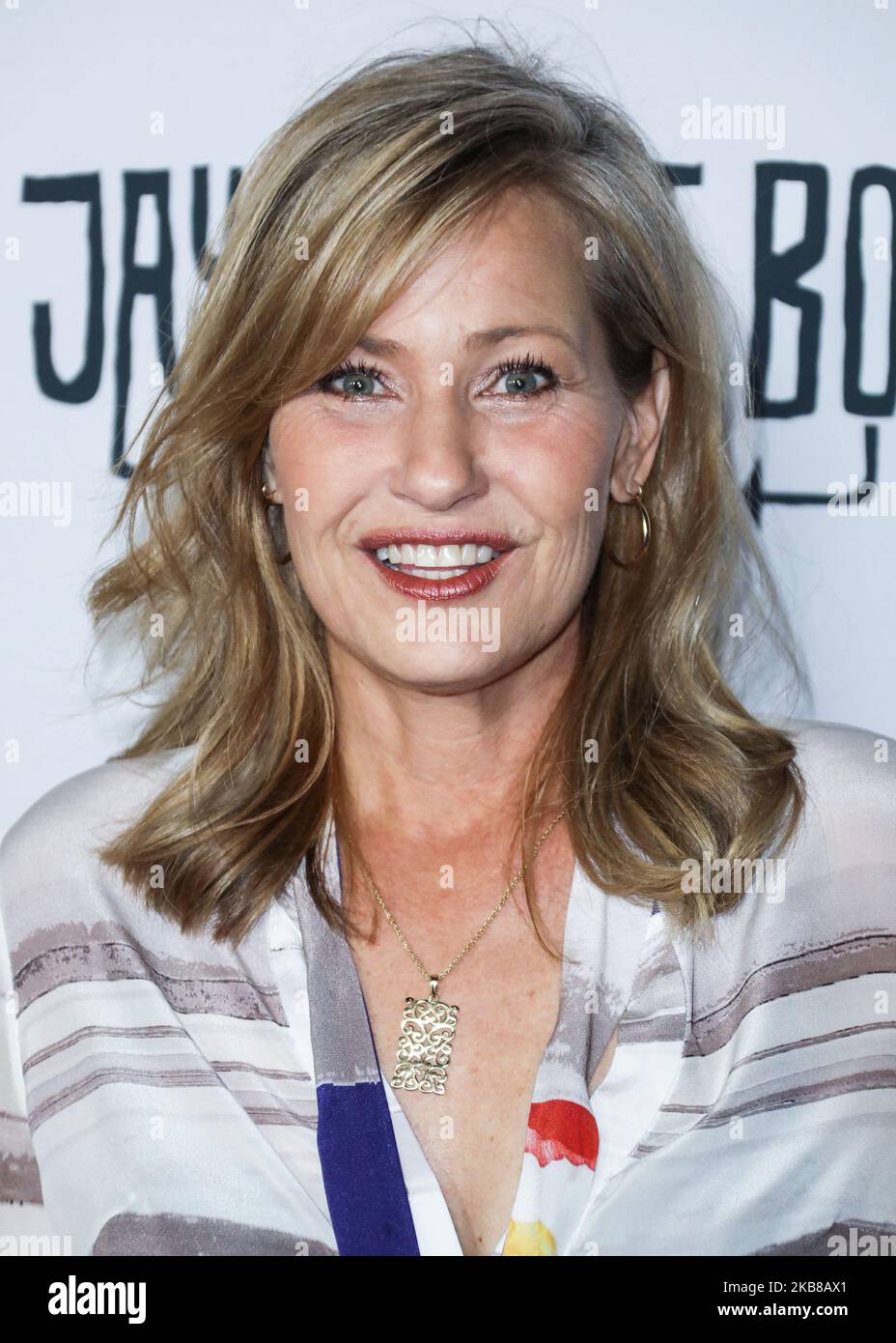 HOLLYWOOD, LOS ANGELES, CALIFORNIE, États-Unis - OCTOBRE 14 : l'actrice Joey Lauren Adams arrive à la première de Saran films 'Jay et Silent Bob Reboot' qui s'est tenue au TCL Chinese Theatre IMAX on 14 octobre 2019 à Hollywood, Los Angeles, Californie, États-Unis. (Photo de David Acosta/image Press Agency/NurPhoto) Banque D'Images