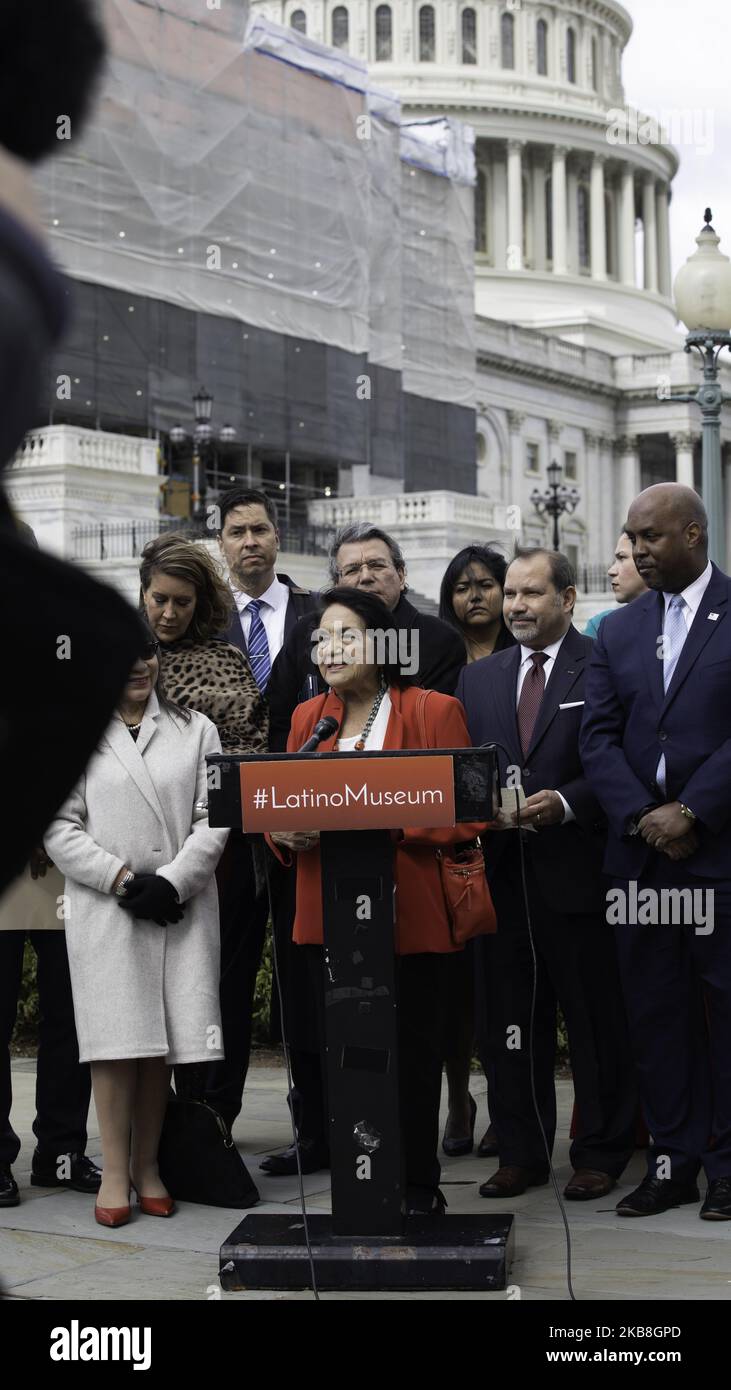 Dolores Huertas est vu jeudi matin après avoir témoigné devant le Comité des ressources naturelles de la Chambre en faveur de la Smithsonian American Latino Museum Act. Washington, D.C., jeudi, 17 octobre 2019. (Photo par Aurora Samperio/NurPhoto) Banque D'Images