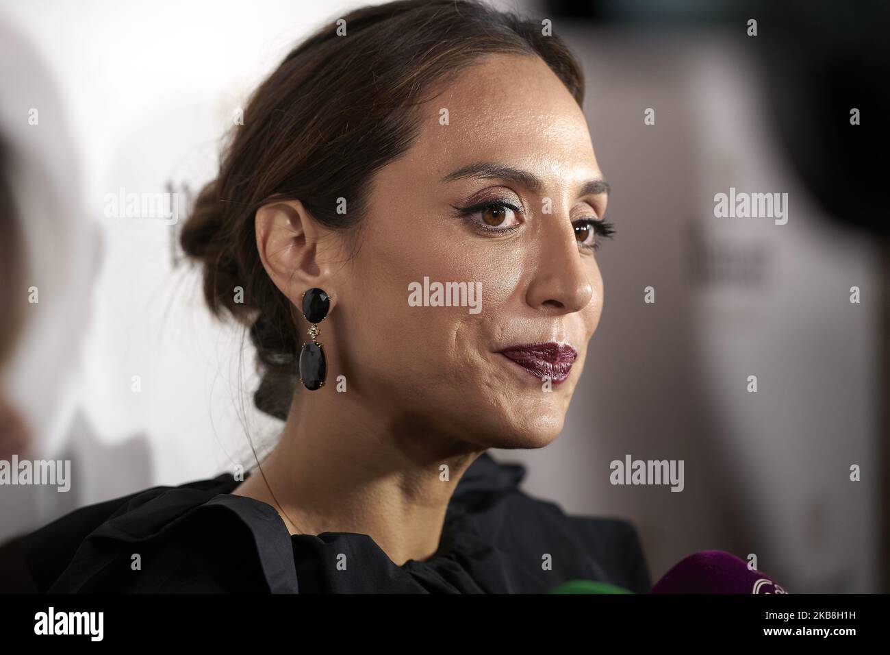 Tamara Falco participe au marché des roses de Ruinart au Sibarist de Madrid, Espagne, le 17 octobre 2019 (photo de Carlos Dafonte/NurPhoto) Banque D'Images