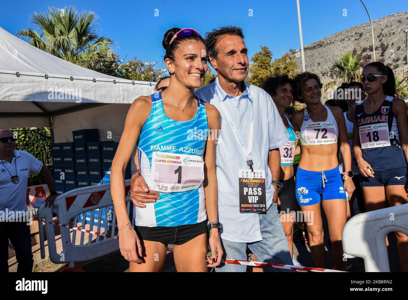 La coureur Anna Incerti a participé pendant le Palermo Conad Coppa 2019 et a gagné le marathon féminin. Mondello, Palerme, 20 octobre 2019 (photo de Francesco Militello Mirto/NurPhoto) Banque D'Images