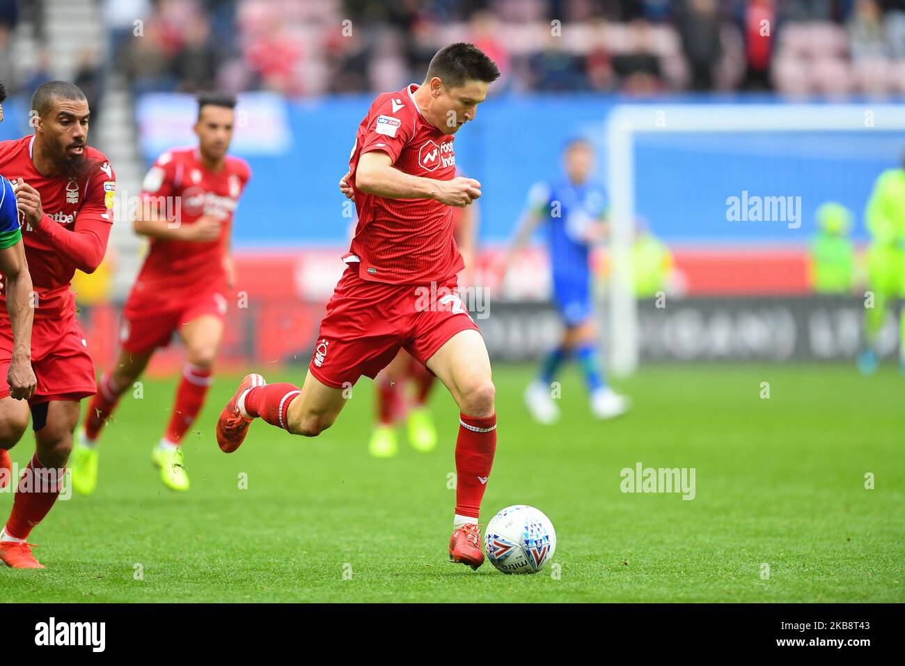 Joe Lolley (23) de la forêt de Nottingham lors du match de championnat Sky Bet entre Wigan Athletic et la forêt de Nottingham au stade DW, Wigan, le dimanche 20th octobre 2019. (Photo de Jon Hobley/MI News/NurPhoto) Banque D'Images