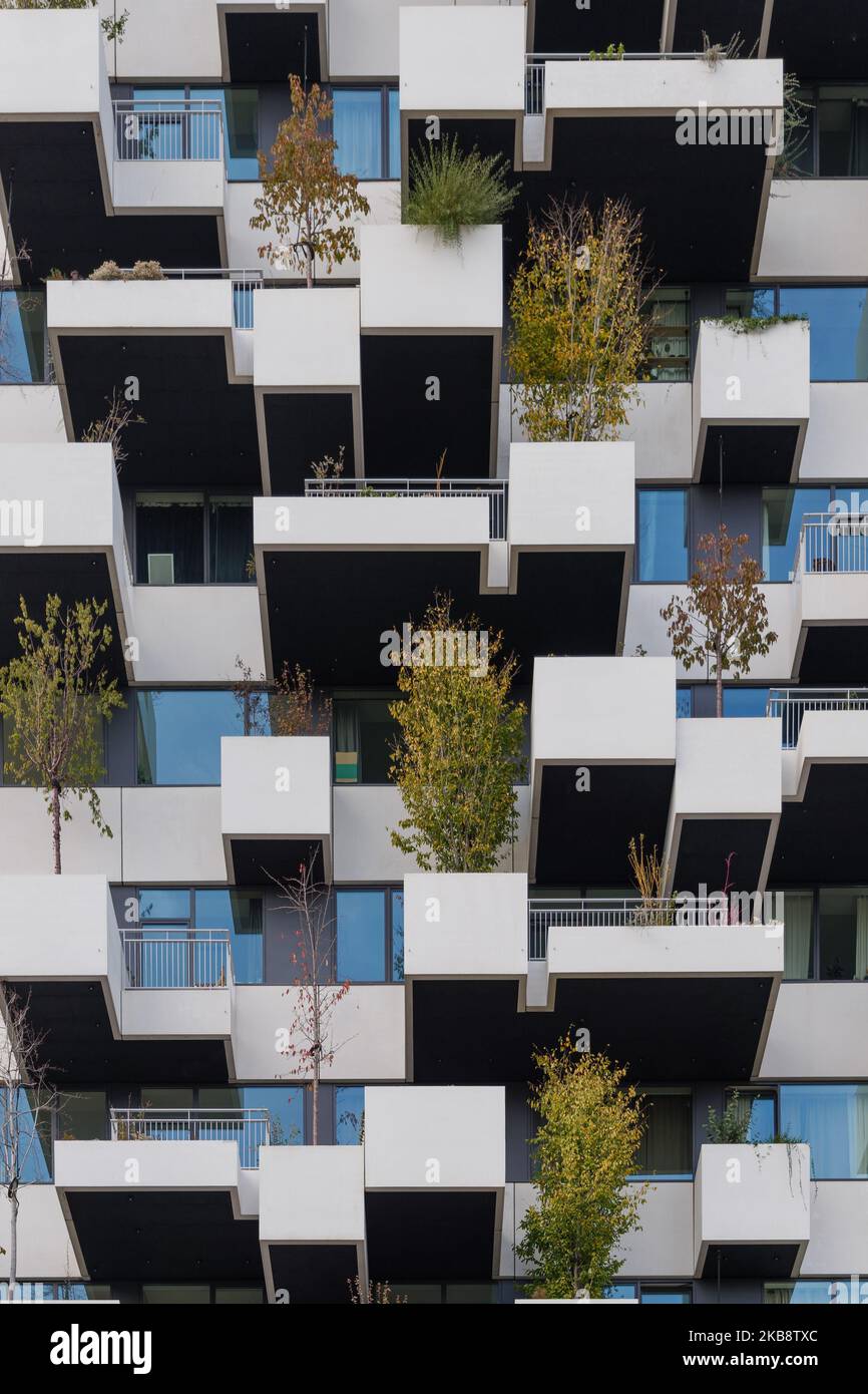 Eindhoven, pays-Bas - OCTOBRE 2022 : façade verte, durable et renouvelable d'une architecture emblématique à Strijp-S, à Eindhoven, pays-Bas. Banque D'Images