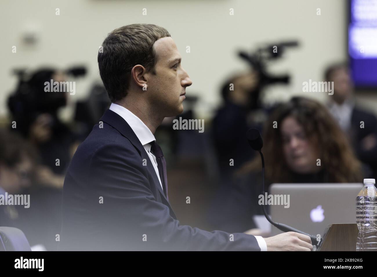 Le PDG de Facebook, Mark Zuckerberg, a témoigné devant le Comité des services financiers de la Chambre mercredi, 23 octobre 2019, Washington (D.C.) (photo d'Aurora Samperio/NurPhoto) Banque D'Images