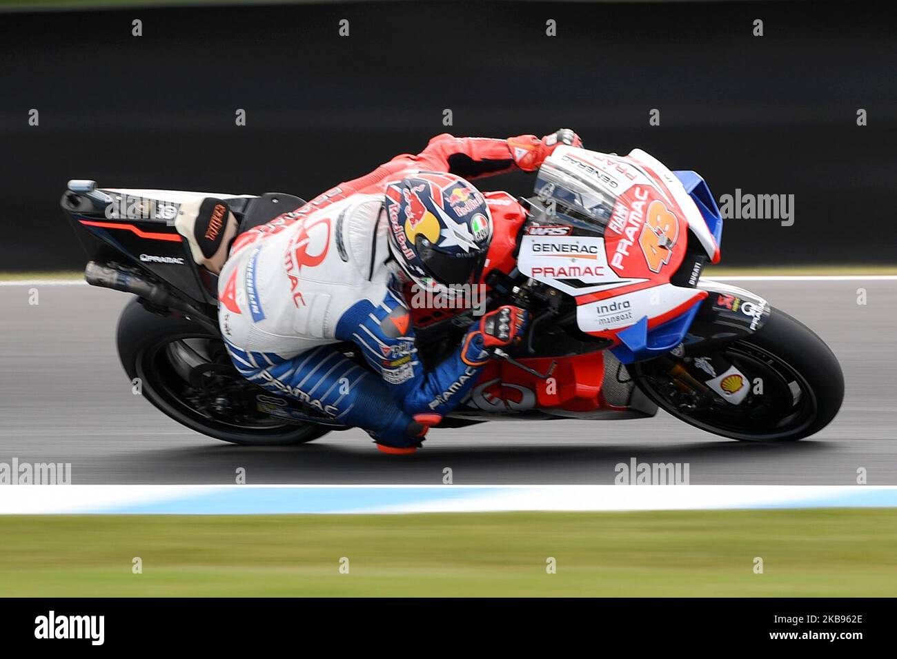 Jack Miller, d'Australie, fait du vélo de course de Pramac pendant l'entraînement pour le MotoGP australien au circuit du Grand Prix de Phillip Island sur 25 octobre 2019 à Phillip Island, en Australie (photo de Morgan Hancock/NurPhoto) Banque D'Images