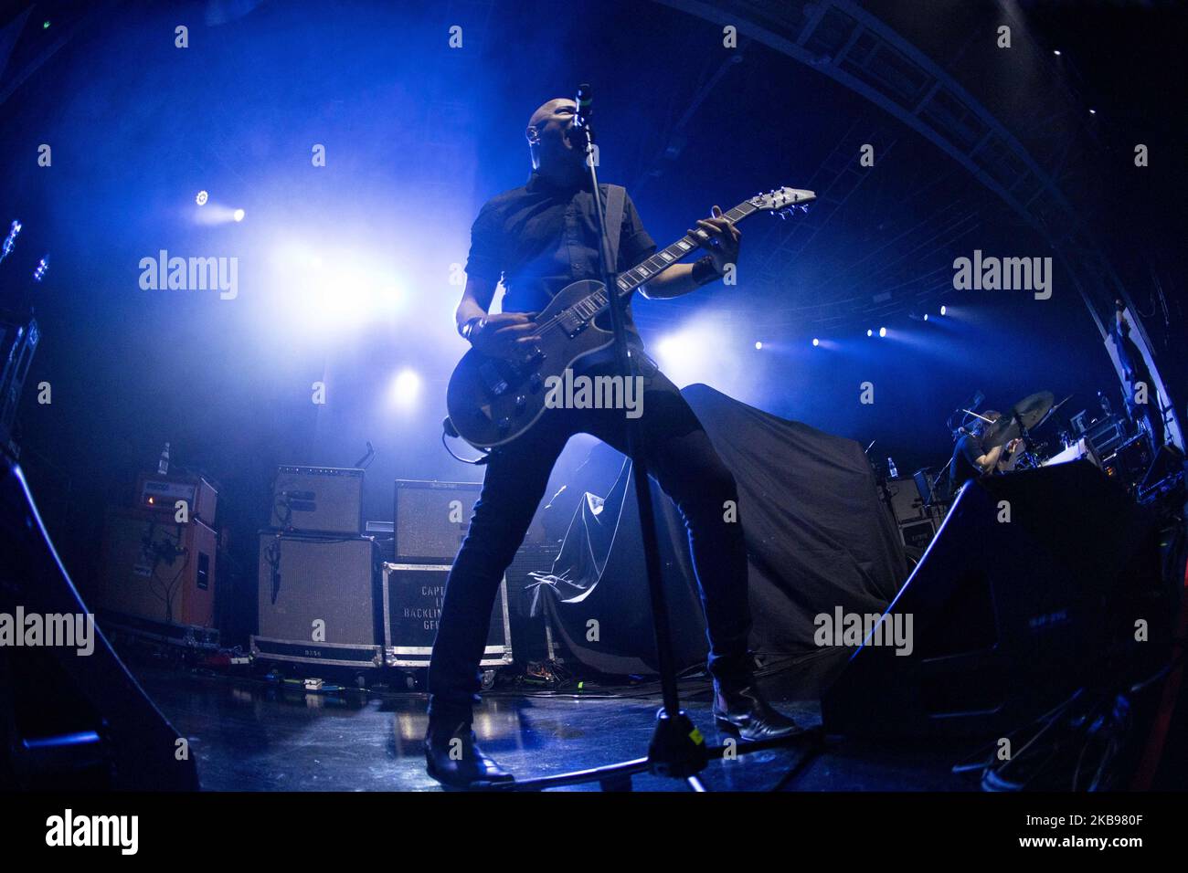 Danko Jones du trio de rock canadien Danko Jones se présente à fabrique on 14 octobre 2019, à Milan, en Italie. (Photo de Roberto Finizio/NurPhoto) Banque D'Images