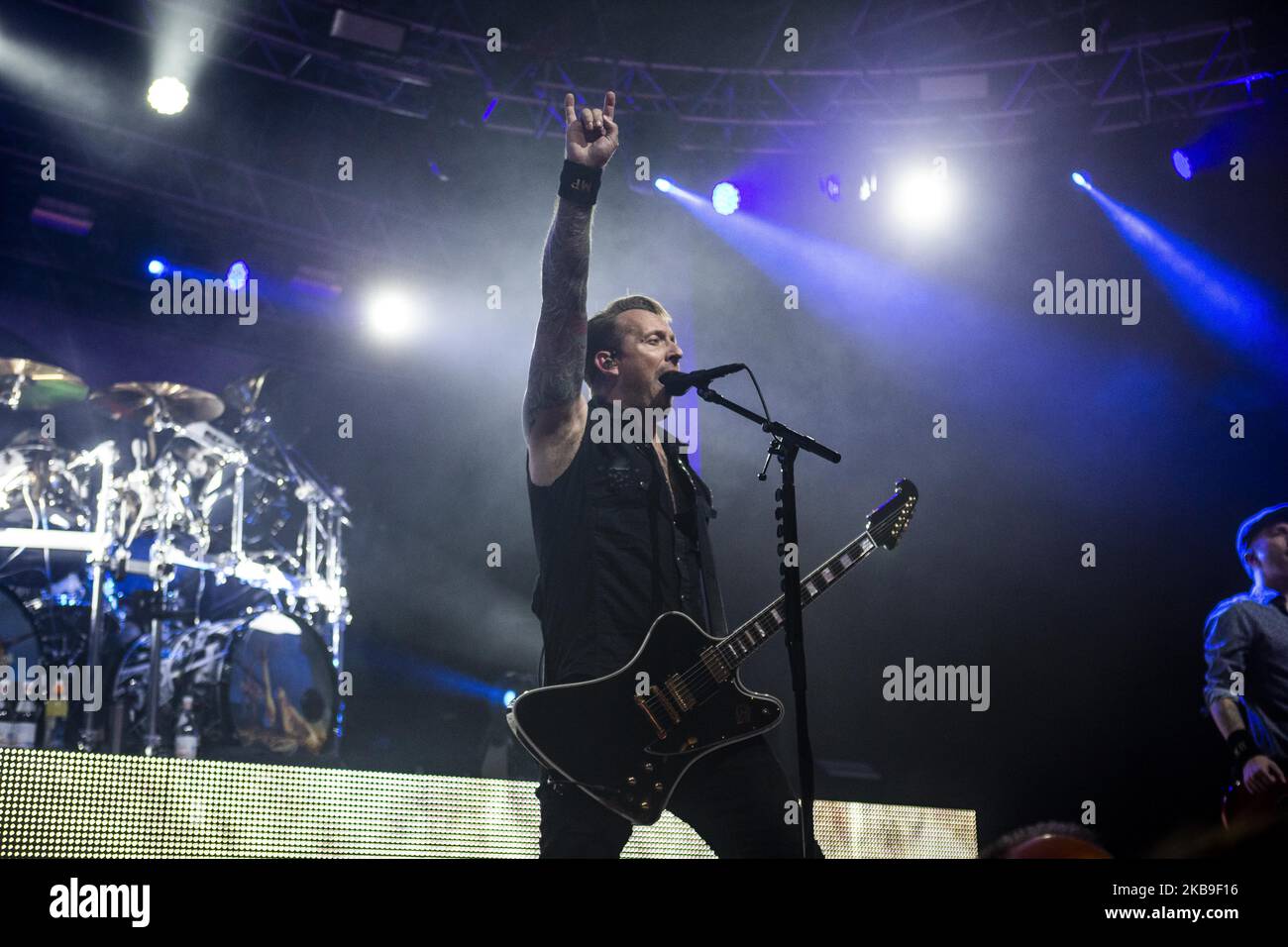 Michael Poulsen, du groupe de rock danois, se présente à fabrique sur 14 octobre 2019 à Milan, en Italie. (Photo de Roberto Finizio/NurPhoto) Banque D'Images