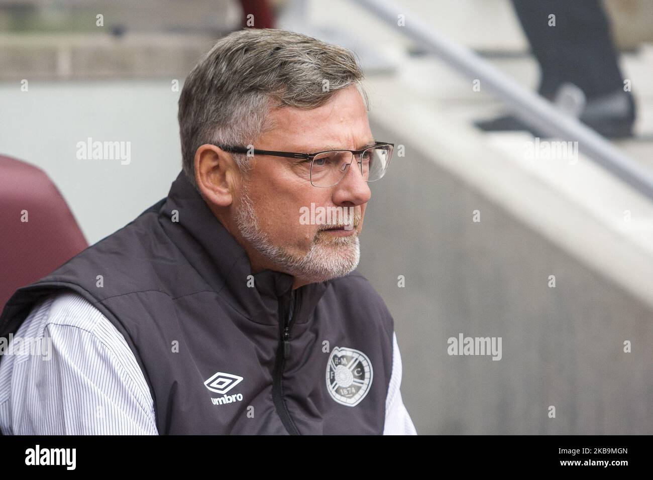 Une photo de fichier datée du 14 septembre 2019 montre le gérant de Hearts Craig Levein avant le match de la Premier League écossaise entre Hearts et Motherwell au parc Tynecastle le 14 septembre 2019 à Édimbourg, en Écosse. Craig Levein a été soulagé de ses premières fonctions de gestion d'équipe, Austin MacPhee prendra en charge les affaires de première équipe, sur une base provisoire à compter du 31 octobre 2019. (Photo par Ewan Bootman/NurPhoto) Banque D'Images
