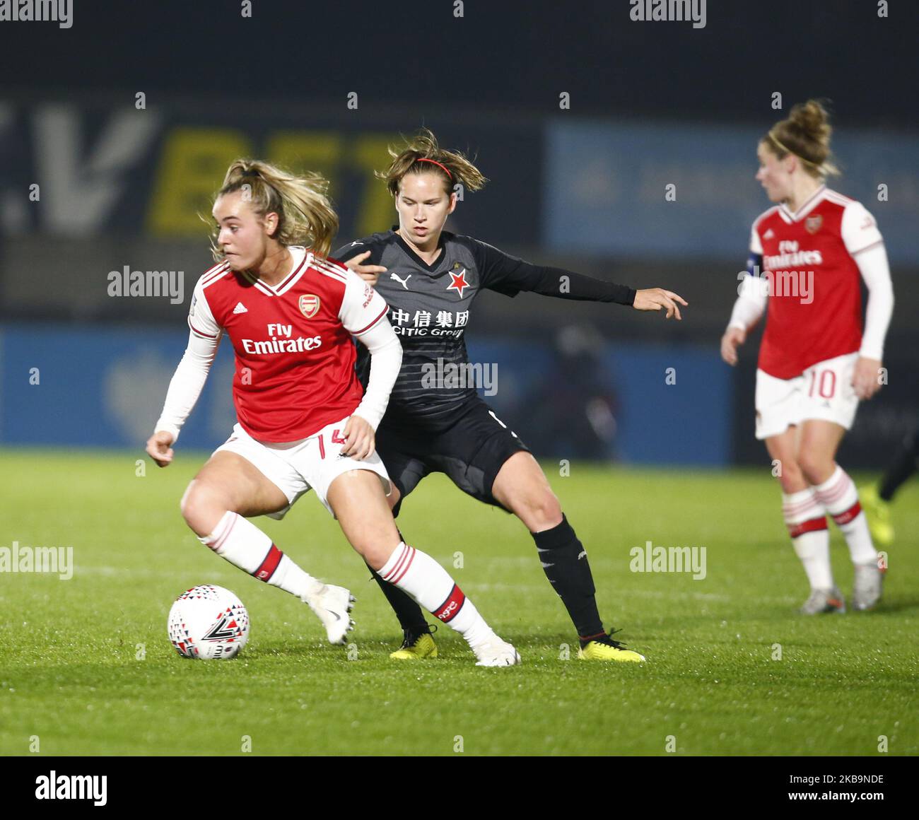 Jill Roord d'Arsenal lors de la manche de la Ligue des champions des femmes de l'UEFA de la coupe 16 de la coupe 2 entre les femmes d'Arsenal et les femmes d'Slavia Praha au stade Meadow Park sur 31 octobre 2019 à Borehamwood, Angleterre (photo par action Foto Sport/NurPhoto) Banque D'Images