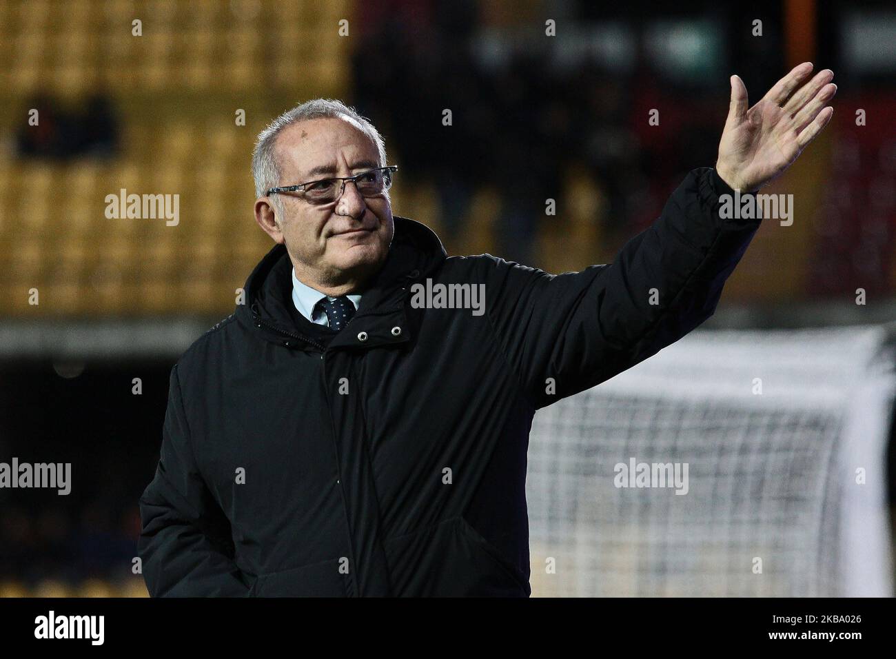 Le présider de Benevento Calcio Vigorito pendant le football italien série B Benevento Calcio v Empoli FC au stade Ciro Vigorito à Benevento, Italie le 3 novembre 2019 (photo de Paolo Manzo/NurPhoto) Banque D'Images