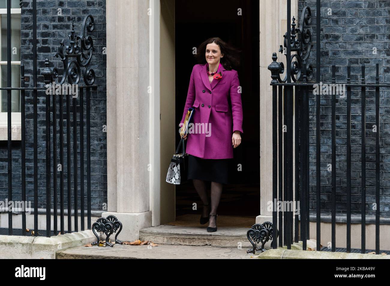 La secrétaire d'État à l'Environnement, à l'alimentation et aux Affaires rurales, Theresa Villiers, assiste à la réunion du Cabinet au 10 Downing Street, le 05 novembre 2019, à Londres, en Angleterre. Le Parlement est dissous demain avant une élection générale du 12 décembre 2019. (Photo de Wiktor Szymanowicz/NurPhoto) Banque D'Images