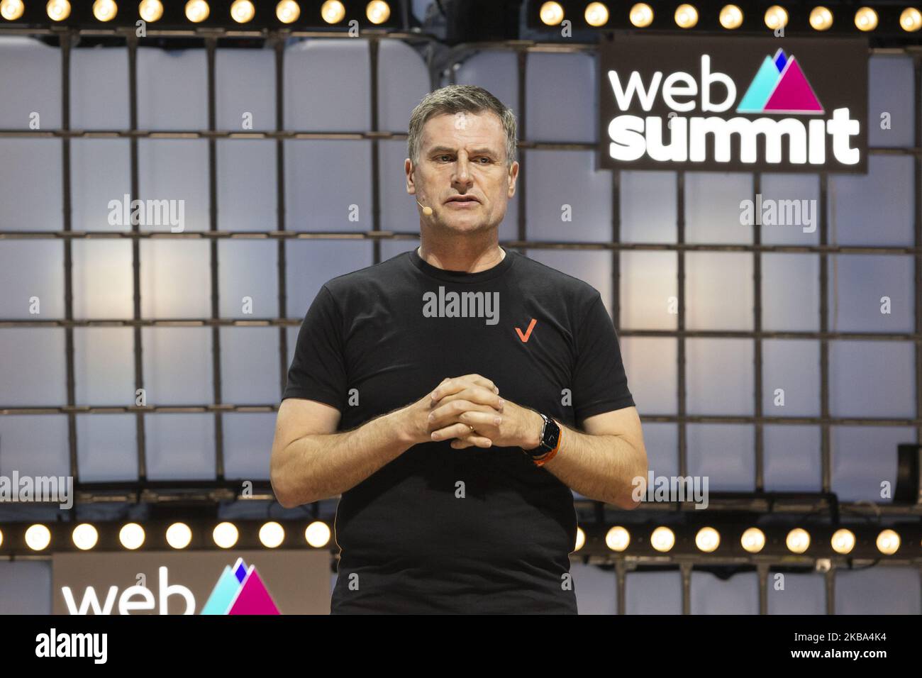 Ronan Dunne s'exprime à l'étape centrale du Sommet du Web à l'arène d'Altice, à 05 novembre 2019, à Lisbonne, au Portugal. Web Summit est une conférence annuelle sur la technologie qui réunit une variété d'entreprises de technologie pour discuter de l'avenir de l'industrie. L'événement de cette année se déroule à partir de 4 novembre- 7 et devrait attirer environ 70 000 participants. Banque D'Images