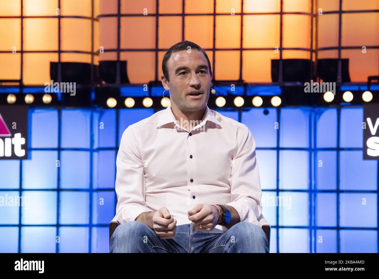 Le vice-président du produit, Kevin Weil, de Calibra (Facebook), s'exprime à l'étape centrale du Sommet du Web à l'arène d'Altice, sur 05 novembre 2019, à Lisbonne, au Portugal. Web Summit est une conférence annuelle sur la technologie qui réunit une variété d'entreprises de technologie pour discuter de l'avenir de l'industrie. L'événement de cette année se déroule à partir de 4 novembre- 7 et devrait attirer environ 70 000 participants. Banque D'Images