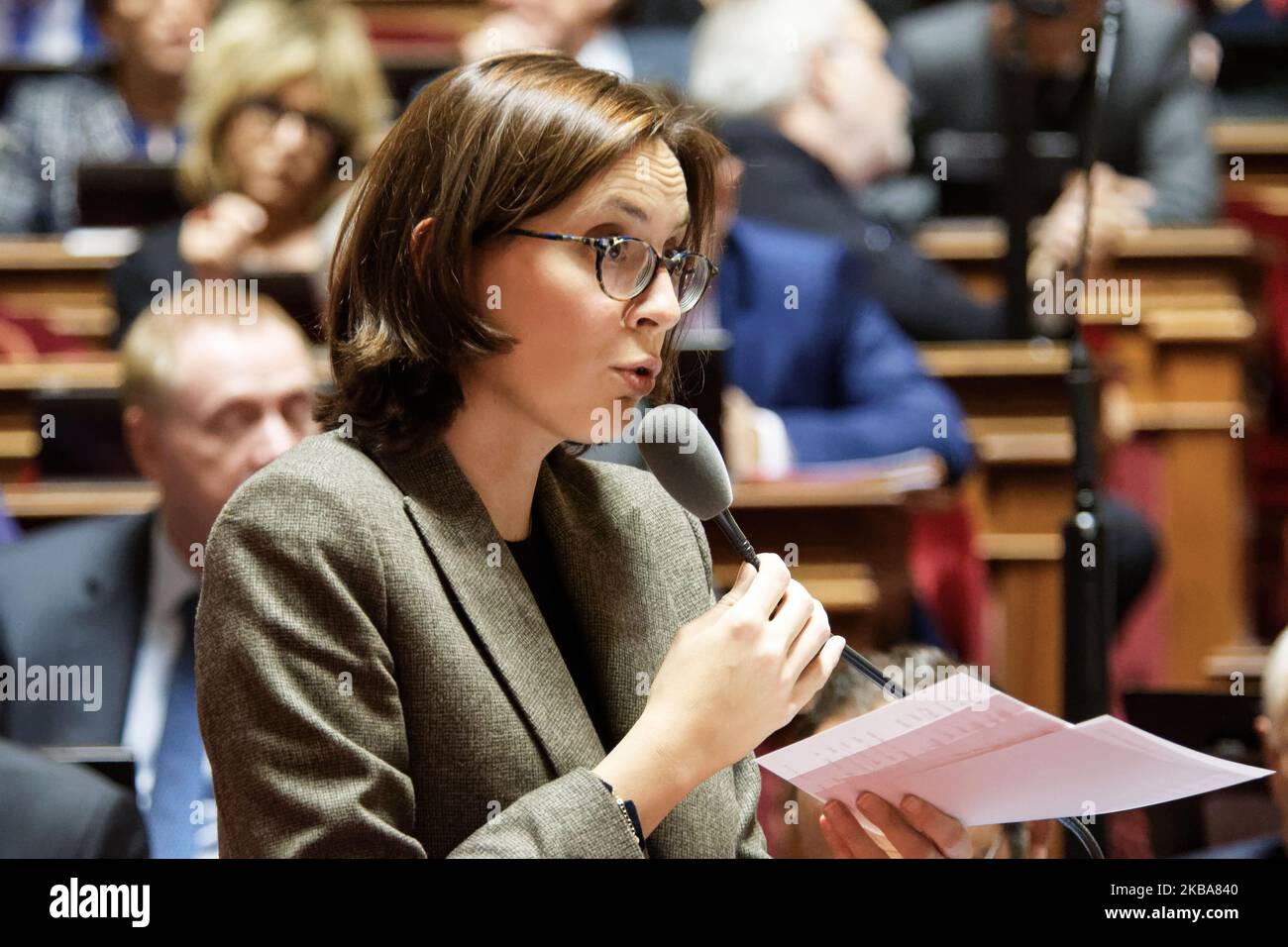 La sous-ministre française des Affaires européennes, Amélie de Montchalin, assiste à une session de questions au gouvernement au Sénat sur 06 novembre 2019 à Paris, France. (Photo de Daniel Pier/NurPhoto) Banque D'Images