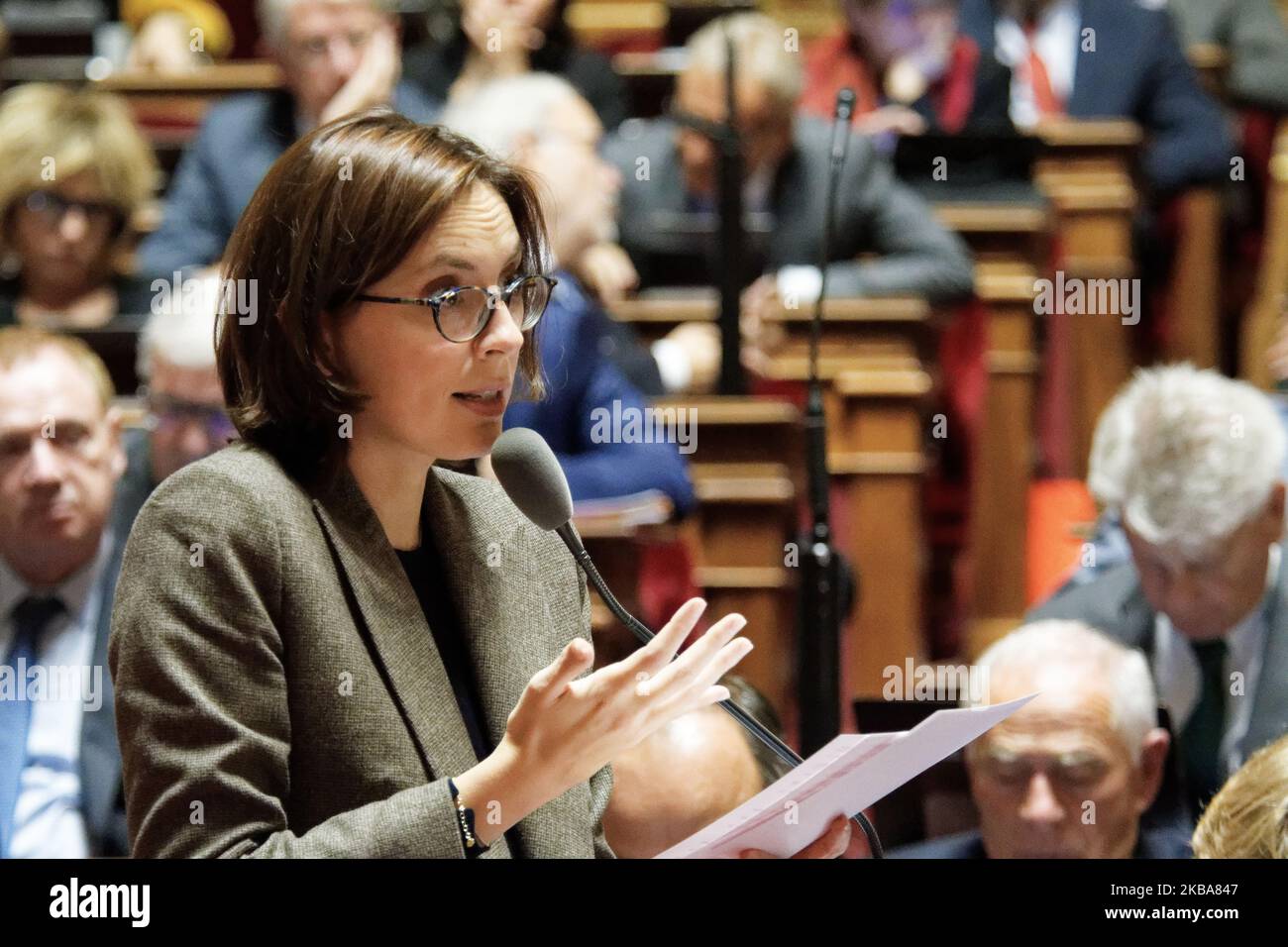 La sous-ministre française des Affaires européennes, Amélie de Montchalin, assiste à une session de questions au gouvernement au Sénat sur 06 novembre 2019 à Paris, France. (Photo de Daniel Pier/NurPhoto) Banque D'Images