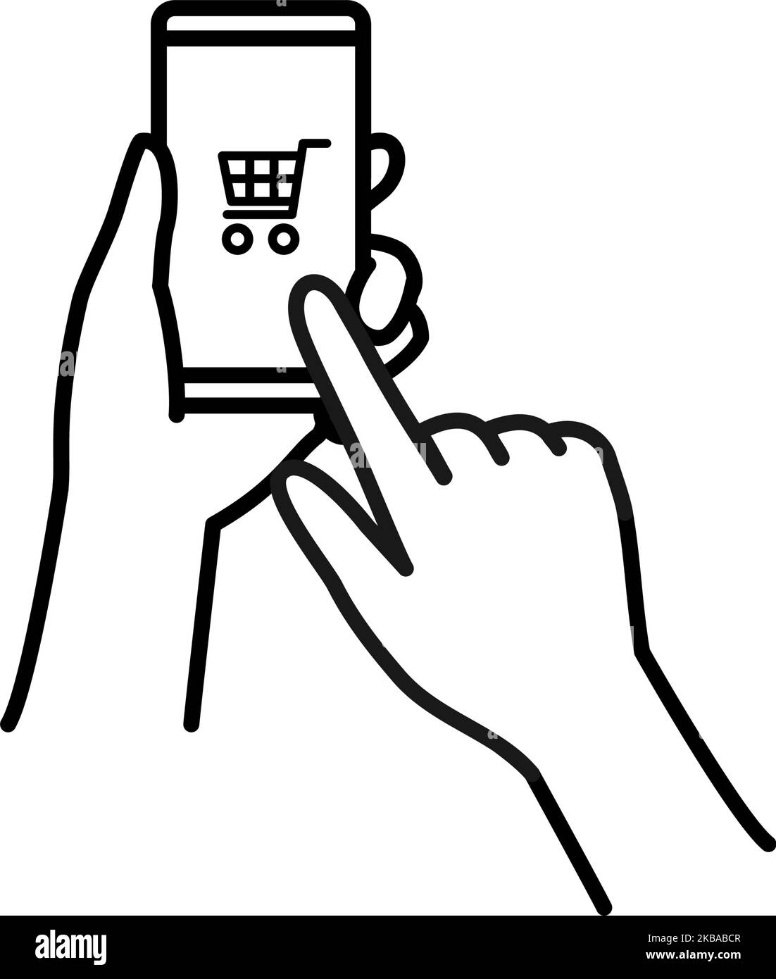 Sans espèces, paiements en ligne, sites de commerce électronique via smartphone Illustration de Vecteur