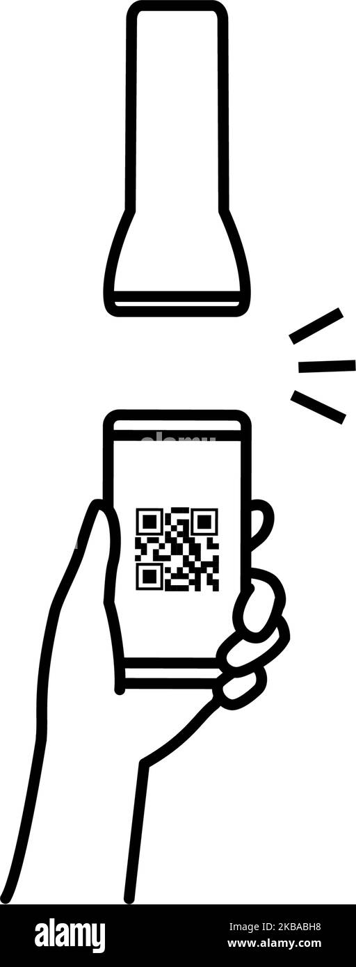Sans espèces, paiements en ligne, lecture de codes QR sur les smartphones Illustration de Vecteur