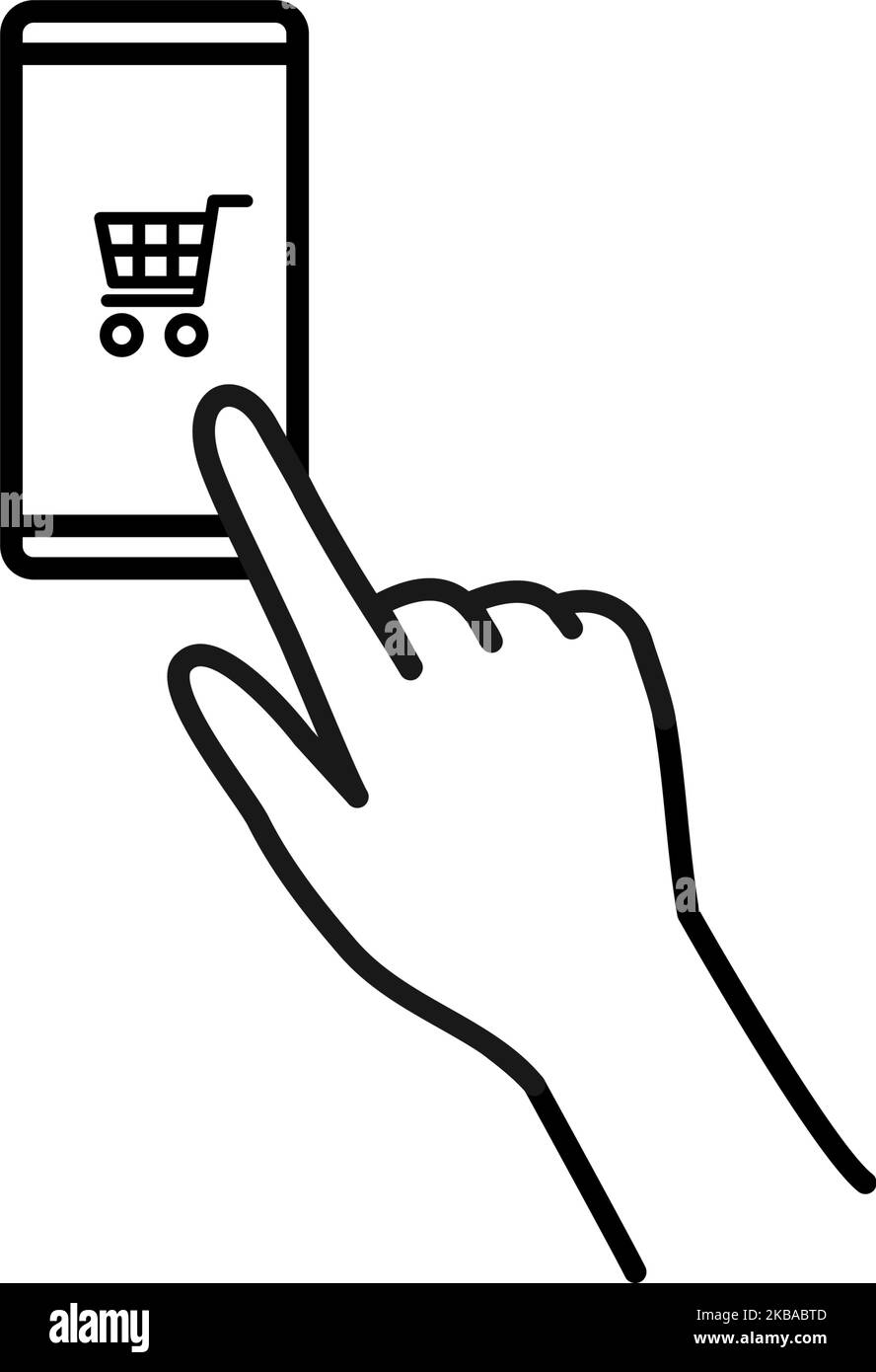 Sans espèces, paiements en ligne, sites de commerce électronique via smartphone Illustration de Vecteur