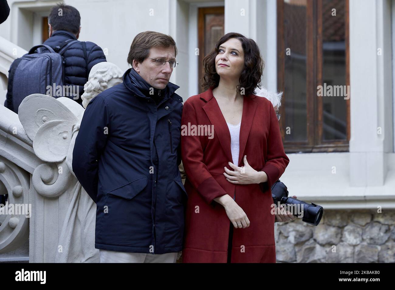 José Luis Martinez-Almeida (maire de Madrid) et Isabel Diaz Ayuso (présidente de la Communauté de Madrid) pendant le Partido dirigeant populaire Pablo Casado votant à l'école Nuestra Senora del Pilar à Madrid, Espagne. 10 novembre 2019. (Photo de A. Ware/NurPhoto) Banque D'Images