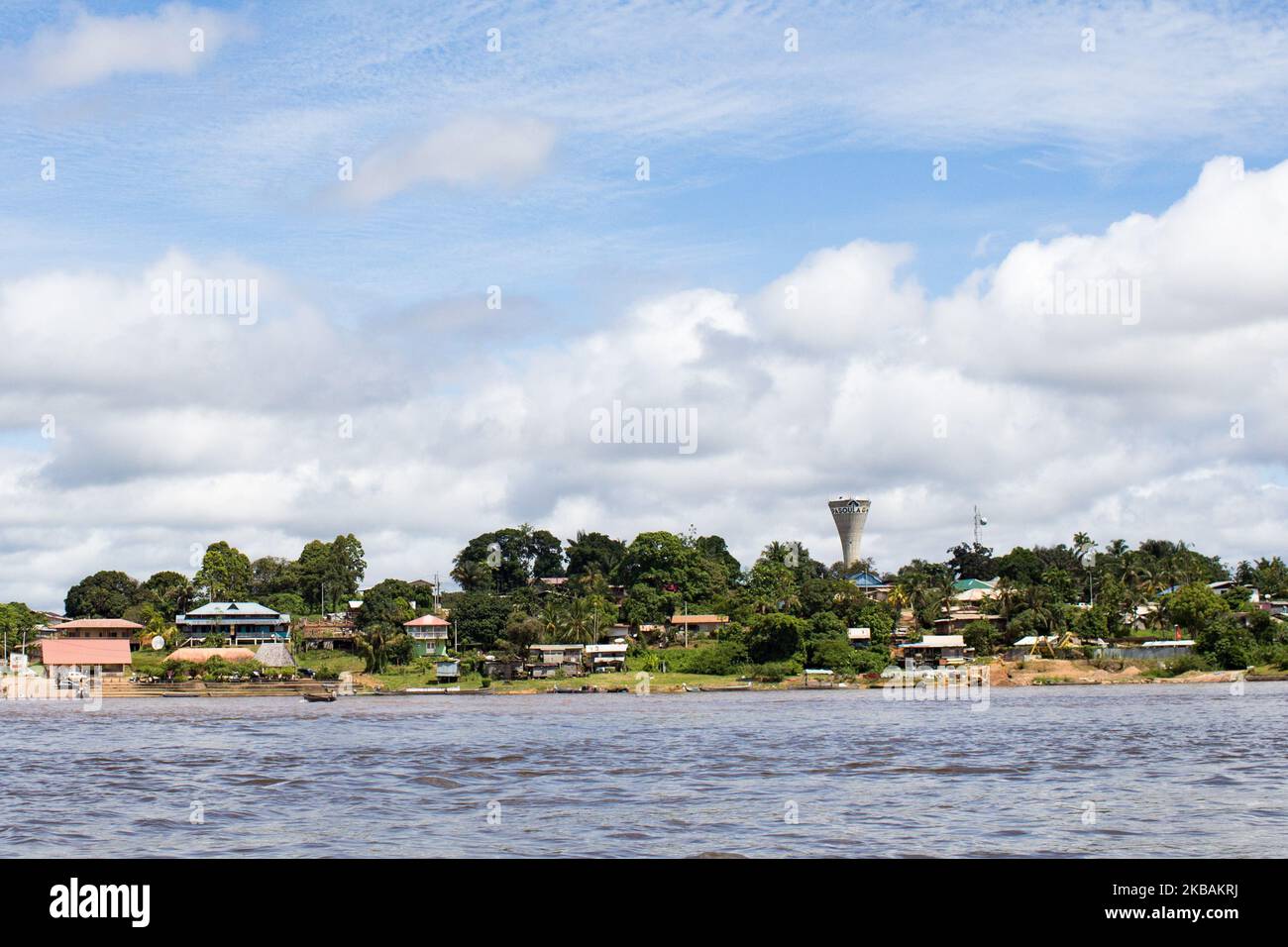 Maripasoula, France, 29 juin 2019. La ville de Maripasoula, sur le côté français de la rivière Maroni. (Photo par Emeric Fohlen/NurPhoto) Banque D'Images
