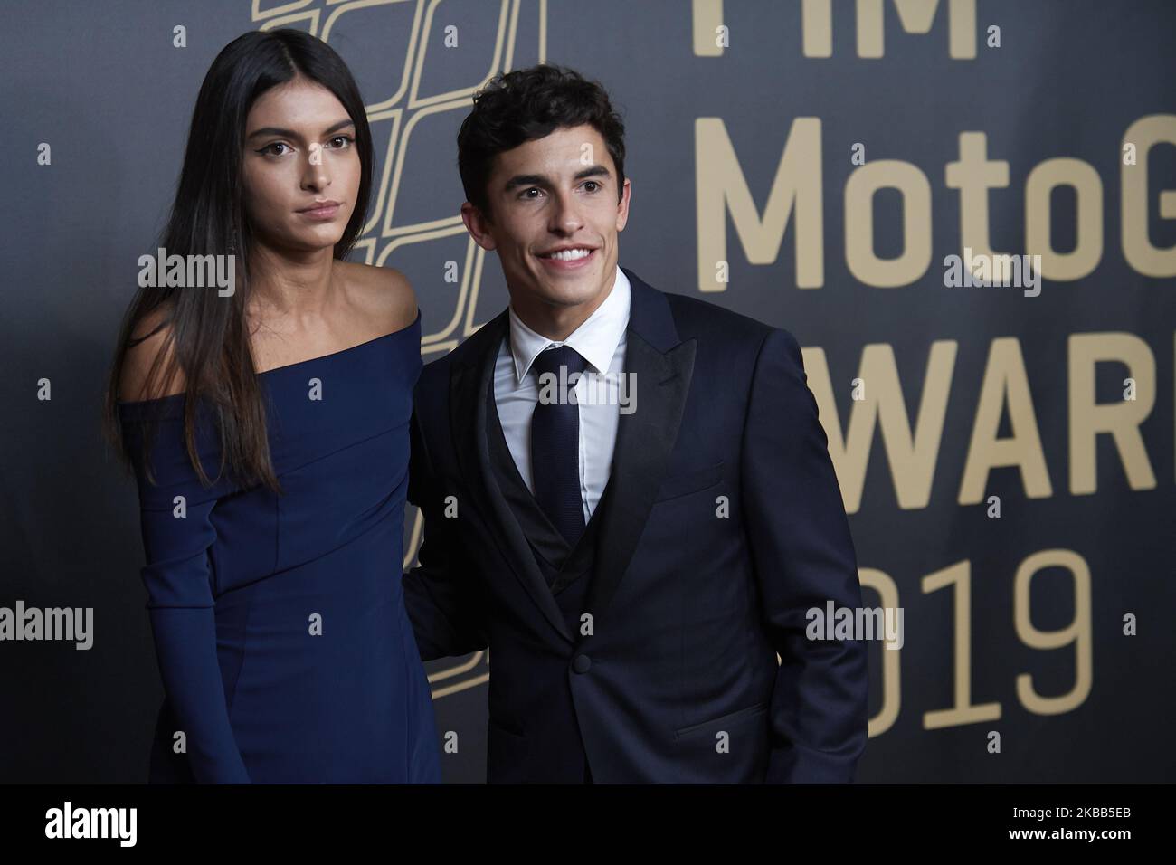 Marc Marquez et sa petite amie Lucia Rivero lors de la cérémonie de remise des prix FIM après le Gran Premio Motul de la Comunitat Valenciana au Palacio de Congresos on 17 novembre 2019 à Valence, Espagne. (Photo de Jose Breton/Pics action/NurPhoto) Banque D'Images