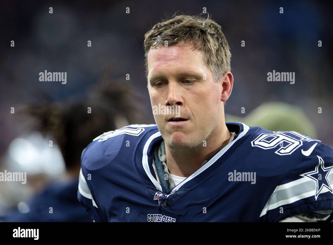 Dallas Cowboys long snapper L.P. Ladouceur (91) est vu pendant la première moitié d'un match de football de la NFL contre les Lions de Détroit à Detroit, Michigan, États-Unis, le dimanche, 17 novembre 2019 (photo de Jorge Lemus/NurPhoto) Banque D'Images