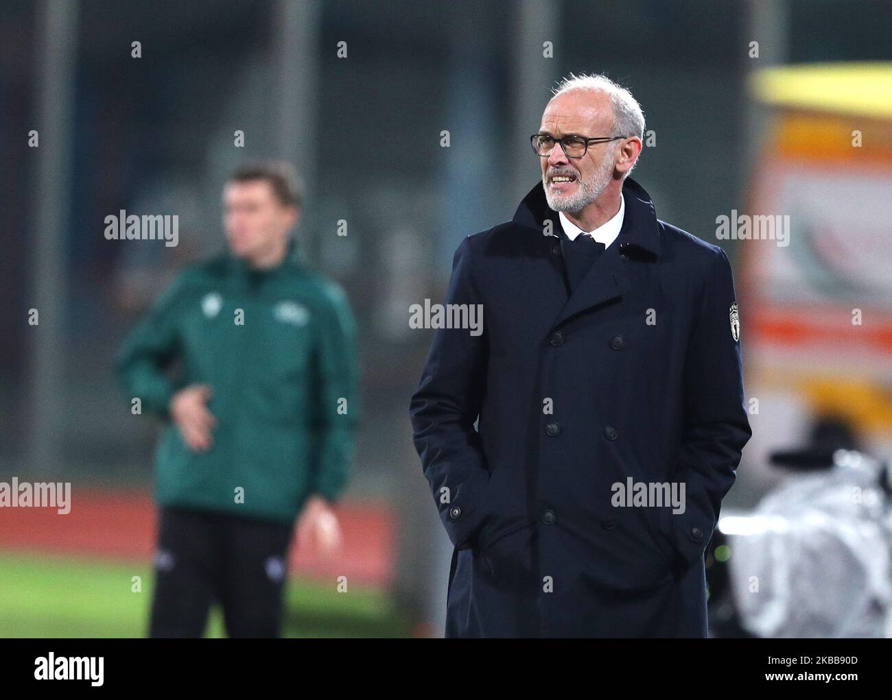 Paolo Nicolato entraîneur de l'Italie lors du match de qualification des championnats d'Europe de l'UEFA U21 entre l'Italie et l'Arménie au Stadio Angelo Massimino sur 19 novembre 2019 à Catane, en Italie. (Photo de Gabriele Maricchiolo/NurPhoto) Banque D'Images