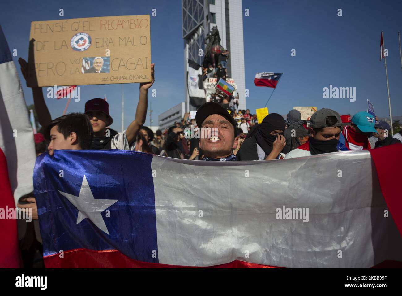 Manifestations contre le gouvernement chilien à Santiago, Chili 30 octobre 2019 (photo de Jerez Gonzalez/NurPhoto) Banque D'Images