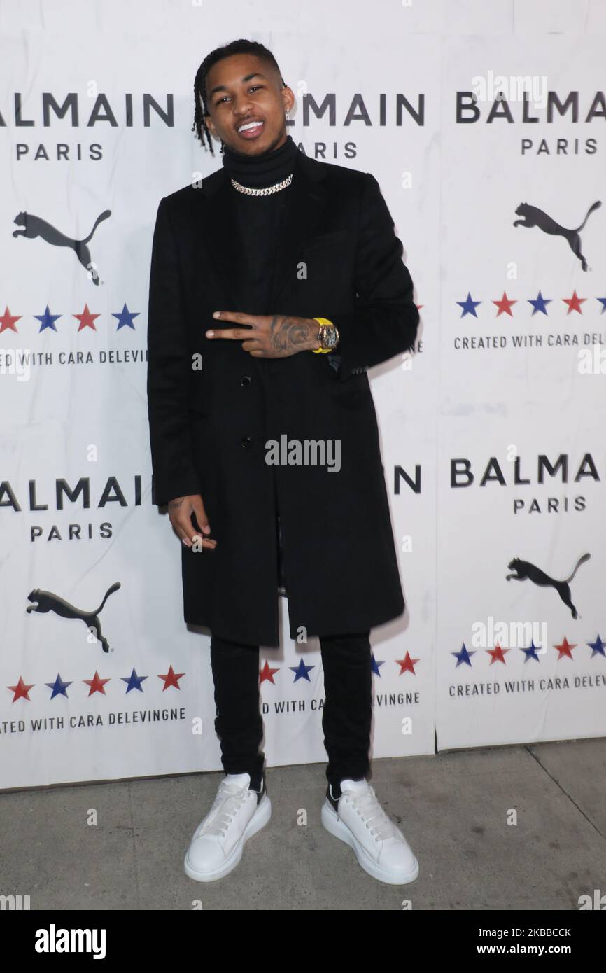 HOLLYWOOD, LOS ANGELES, CALIFORNIE, États-Unis - NOVEMBRE 21 : DDG arrive à l'événement de lancement PUMA x Balmain qui s'est tenu aux studios Milk sur 21 novembre 2019 à Hollywood, Los Angeles, Californie, États-Unis. (Photo par image Press Agency/NurPhoto) Banque D'Images