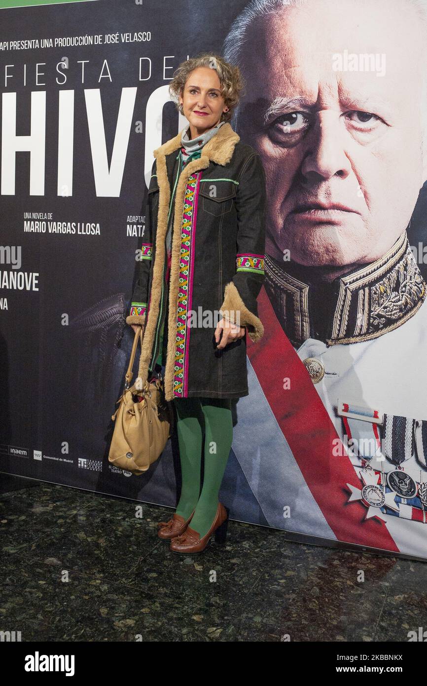 Carla Royo-Villanova assiste à la première de théâtre de la Fiesta del Chivo au Théâtre Infanta Isabel sur 26 novembre 2019 à Madrid, Espagne. (Photo par Oscar Gonzalez/NurPhoto) Banque D'Images