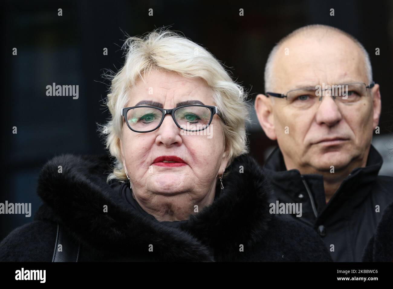 Henryka Krzywonos Strycharska (L) et Jerzy Borowczak sont vus à Gdansk (Pologne) le 29 novembre 2019 Kidawa Blonska un candidat pour le Président de la Pologne du parti PO (plate-forme civique) s'est rendu à Gdansk à la recherche d'un soutien aux élections primaires dans le propre parti politique. (Photo de Michal Fludra/NurPhoto) Banque D'Images