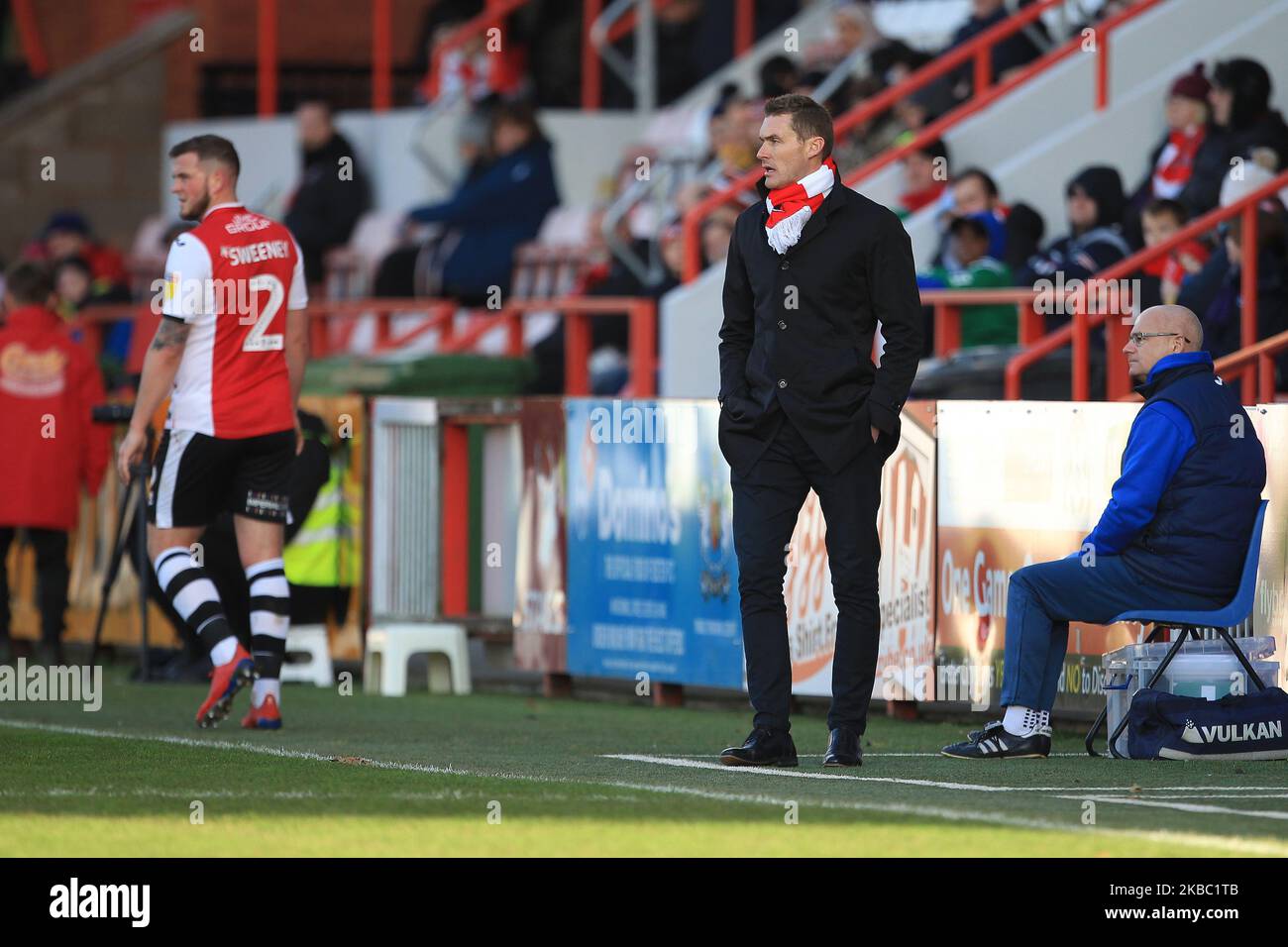 Matt Taylor, directeur de la ville d'Exeter, lors du match de la FA Cup entre Exeter City et Hartlepool, se sont Unis à St James' Park, Exeter, le dimanche 1st décembre 2019. (Photo de Mark Fletcher/MI News/NurPhoto) Banque D'Images