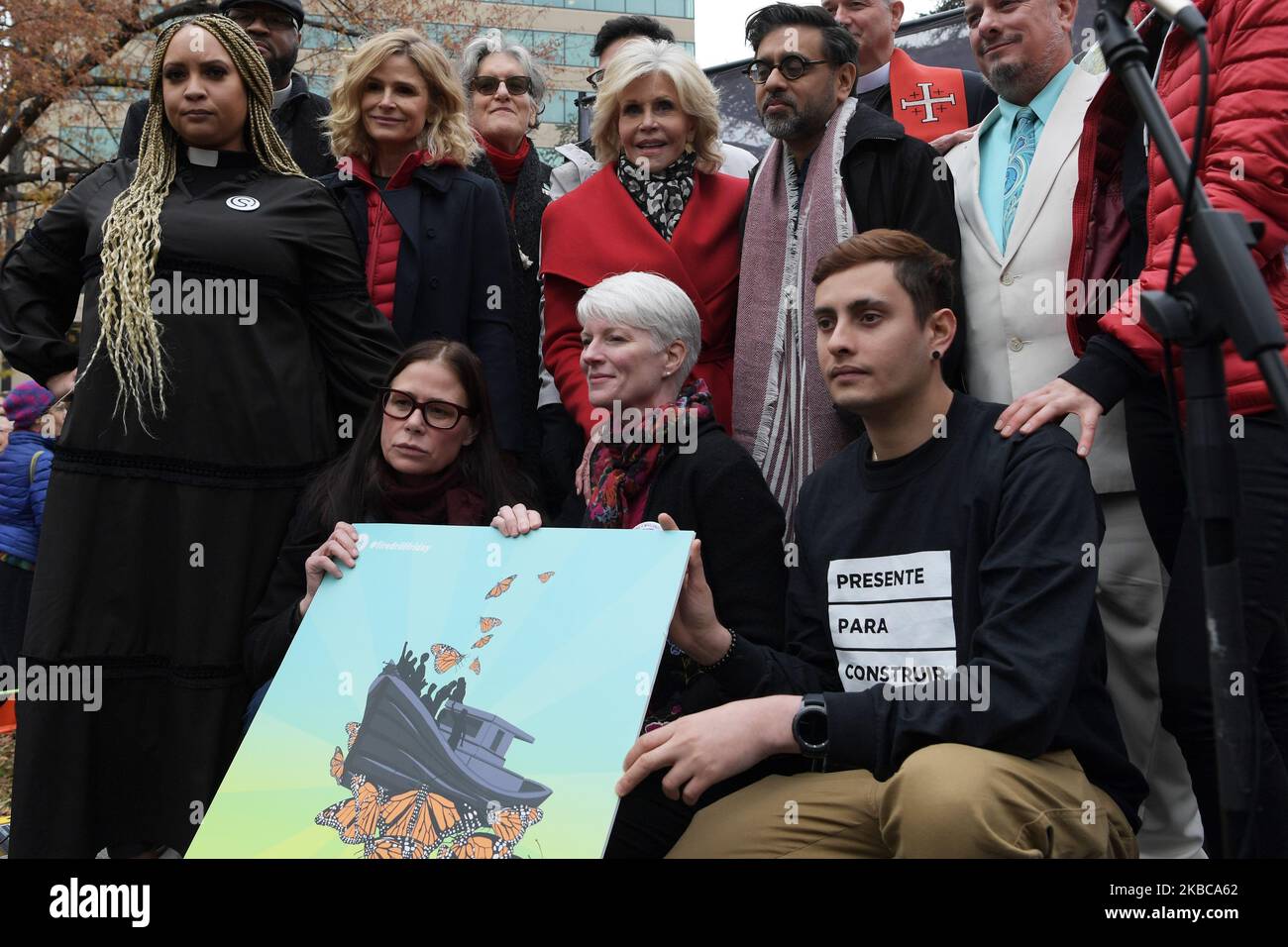 NUR- FRANKLIN SQUARE (WASHINGTON DC-EE.UU) 12/06/2019 la star de cinéma de l'ex Jane Fonda et les activistes exigent une action sur le changement climatique lors des manifestations du vendredi aujourd'hui 06 décembre 2019 à Franklin Square à Washington DC. (Photo de Lénine Nolly/NurPhoto) Banque D'Images
