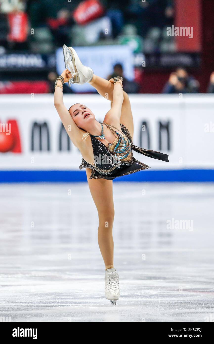 Alina ZAGITOVA (RUS) en action pendant les DAMES SENIORS – Programme gratuit de la finale du Grand Prix de patinage artistique de l'UIP à Palavela on 7 décembre 2019 à Turin, Italie (photo de Mauro Ujetto/NurPhoto) Banque D'Images
