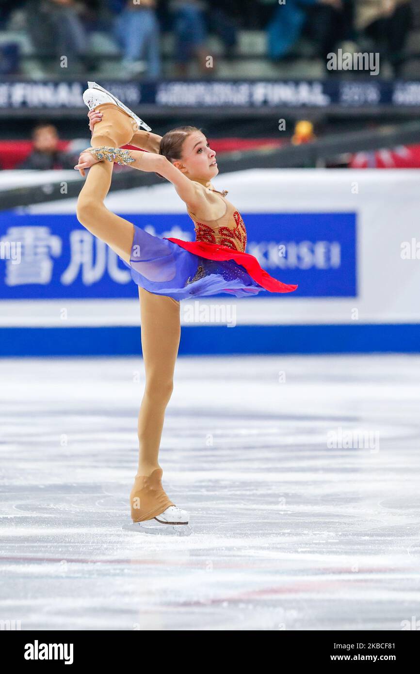Anna SHCHERBAKOVA (RUS) en action pendant les DAMES SENIORS – Programme gratuit de la finale du Grand Prix de patinage artistique de l'UIP à Palavela on 7 décembre 2019 à Turin, Italie (photo de Mauro Ujetto/NurPhoto) Banque D'Images