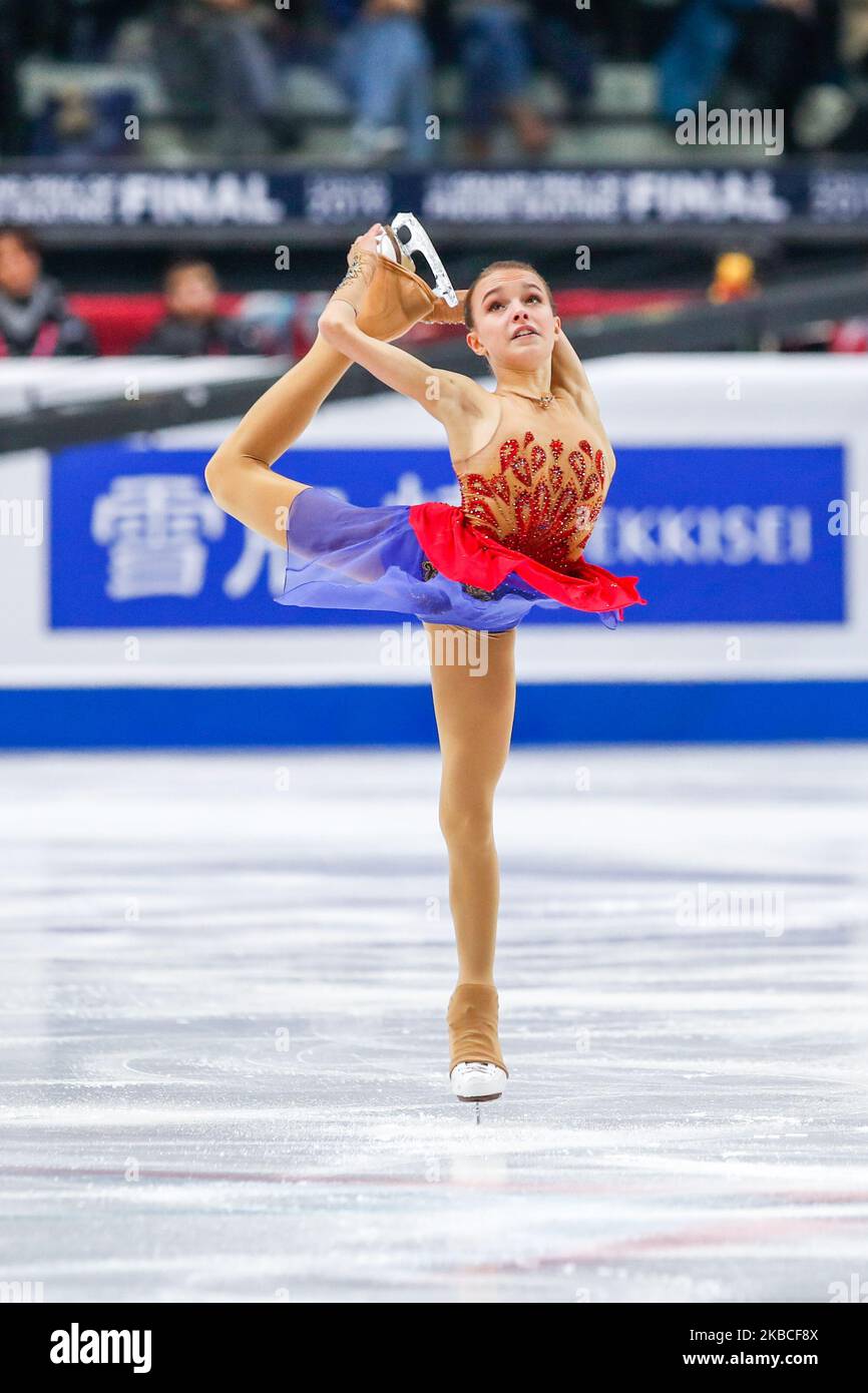 Anna SHCHERBAKOVA (RUS) en action pendant les DAMES SENIORS – Programme gratuit de la finale du Grand Prix de patinage artistique de l'UIP à Palavela on 7 décembre 2019 à Turin, Italie (photo de Mauro Ujetto/NurPhoto) Banque D'Images