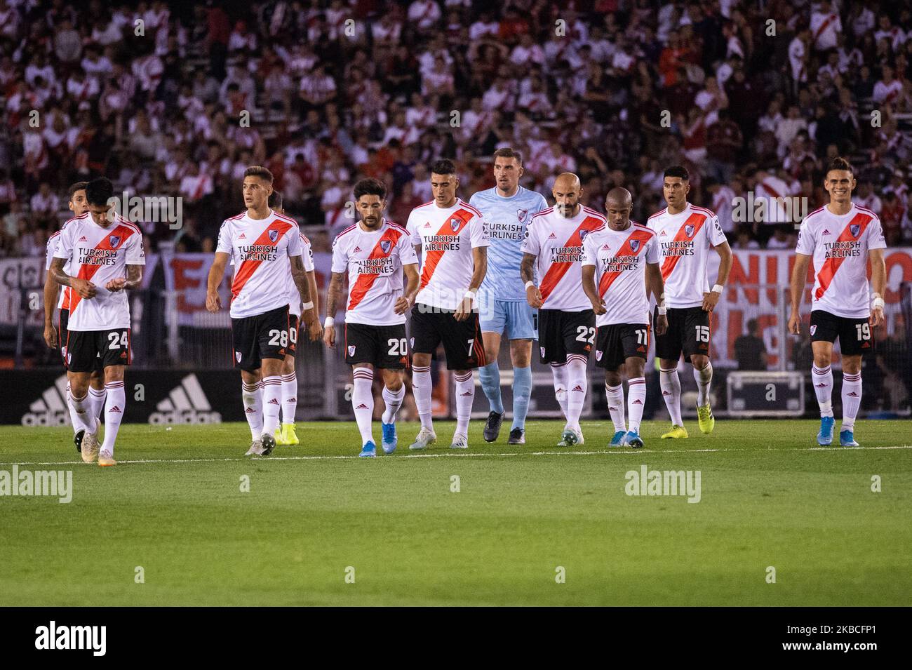 Joueur de River plate lors d'un match entre River plate et San Lorenzo dans le cadre de Superliga 2019/20 à l'Estadio Monumental Antonio Vespucio Liberti sur 8 décembre 2019 à Buenos Aires, Argentine. (Photo de Manuel Cortina/NurPhoto) Banque D'Images