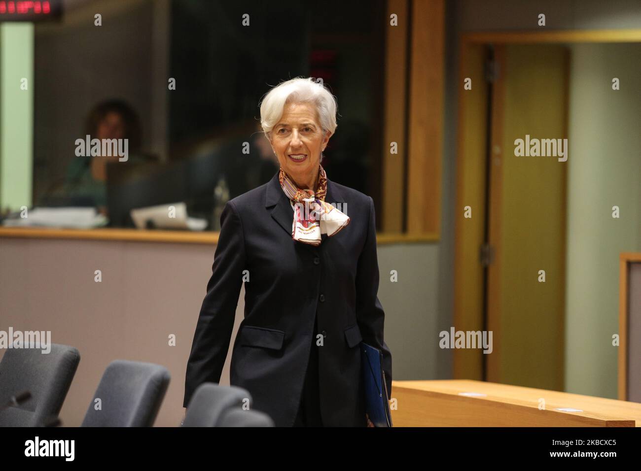 Christine Lagarde Présidente de la Banque centrale européenne lors de la table ronde du Conseil européen - Sommet de l'euro - réunion des dirigeants de l'UE le deuxième jour. Bruxelles, Belgique - 13 décembre 2019 (photo de Nicolas Economou/NurPhoto) Banque D'Images
