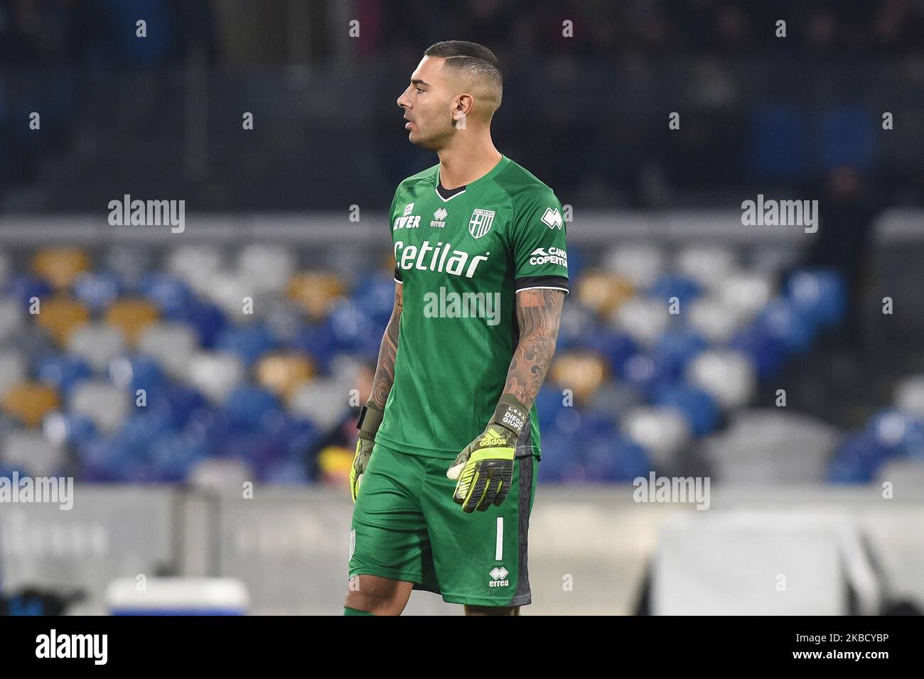 Luigi Sepe de Parme Calcio lors de la série Un match entre SSC Napoli et Parme Calcio au Stadio San Paolo Naples Italie le 14 décembre 2019. (Photo de Franco Romano/NurPhoto) Banque D'Images