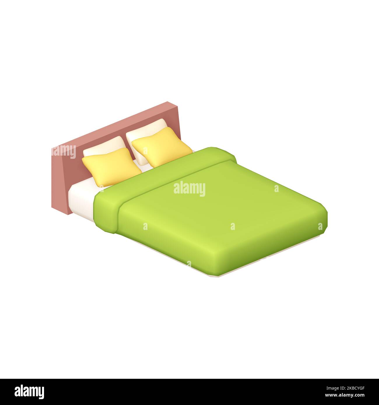 Lit réaliste avec vue de dessus arrière-plan transparent Banque D'Images