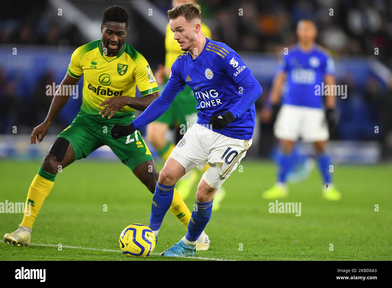 James Maddison (10) de Leicester City lors du match de Premier League entre Leicester City et Norwich City au King Power Stadium, Leicester, le samedi 14th décembre 2019. (Photo de Jon Hobley/MI News/NurPhoto) Banque D'Images