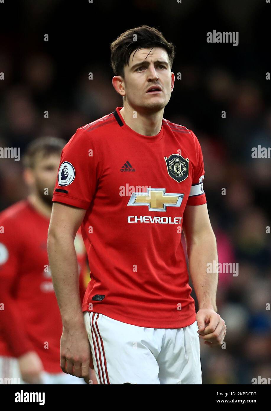 Manchester Uniteds Harry Maguire lors du match de la Premier League entre Watford et Manchester United à Vicarage Road, Watford, le dimanche 22nd décembre 2019. (Photo de Leila Coker/MI News/NurPhoto) Banque D'Images