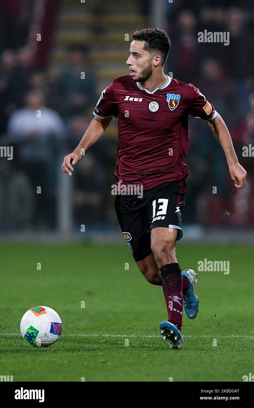 Sofian Kiyine des États-Unis Salernitana 1919 lors du match de la série B entre les États-Unis Salernitana 1919 et Pordenone Calcio au Stadio Arechi, Salerno, Italie, le 26 décembre 2019 (photo de Giuseppe Maffia/NurPhoto) Banque D'Images