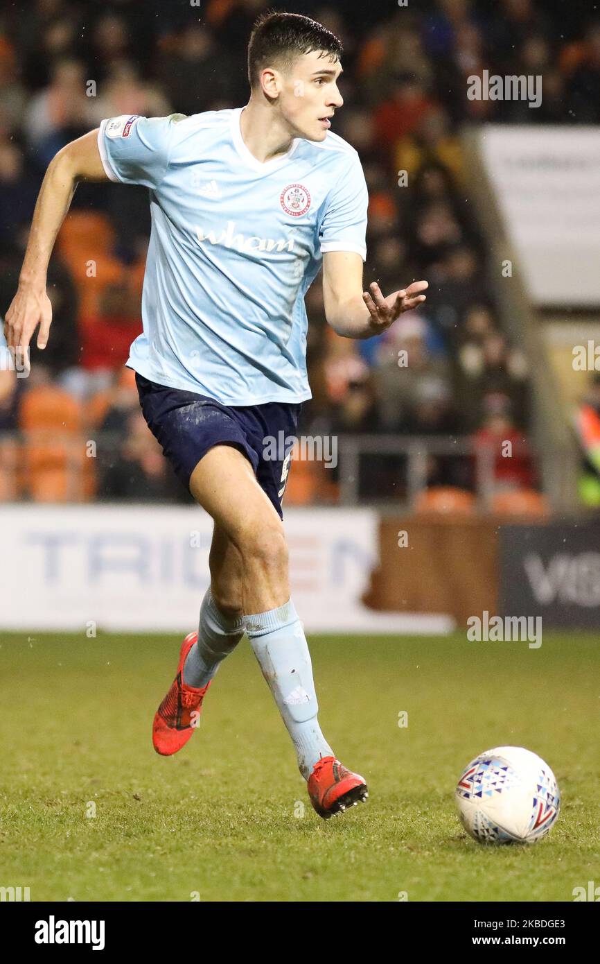 Ross Sykes d'Accrington Stanley en action lors du match de la Sky Bet League 1 entre Blackpool et Accrington Stanley à Bloomfield Road, Blackpool, le jeudi 26th décembre 2019. (Photo de Tim Markland/MI News/NurPhoto) Banque D'Images