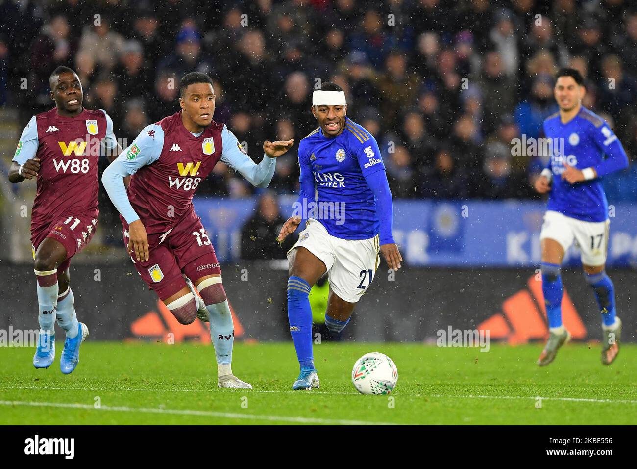 Ricardo Pereira (21) de Leicester City pendant la demi finale de Carabao Cup 1st Leg entre Leicester City et Aston Villa au King Power Stadium, Leicester, le mercredi 8th janvier 2020. (Photo de Jon Hobley/MI News/NurPhoto) Banque D'Images