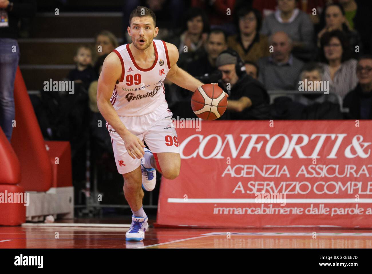 GAL Mekel pendant l'Italie Lega basket de Serie Un match entre Grissin bon Reggio Emilia et Germani basket Brescia à PalaBigi sur 11 janvier 2020 à Reggio Emilia, Italie. (Photo par Emmanuele Ciancaglini/NurPhoto) Banque D'Images