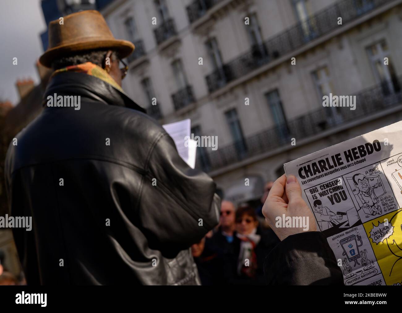 Rassemblement à Nantes, France sur 12 janvier 2020, en hommage aux victimes des attentats terroristes qui ont frappé la France en 2012. Les cent participants, voulaient témoigner cinq ans après les attaques de Charlie Hebdo et Hyper Kosher en janvier 2015 de leur attachement à la liberté de conscience, à la liberté d'expression, à l'émancipation, à l'égalité des femmes et des hommes face à l'obscurantisme. (Photo par Estelle Ruiz/NurPhoto) Banque D'Images